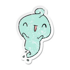 distressed sticker cartoon kawaii cute dead ghost