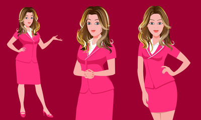 Set of beautiful girl