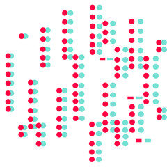 vertical red and green circles on a white background