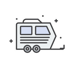 Camper van line icon for graphic and web design, Modern simple vector sign. Internet concept. Trendy symbol for website design web button or mobile app.