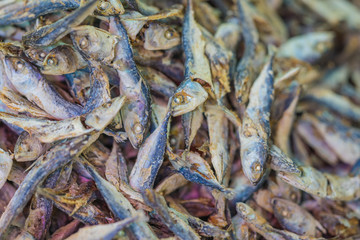 Dried fish in the market
