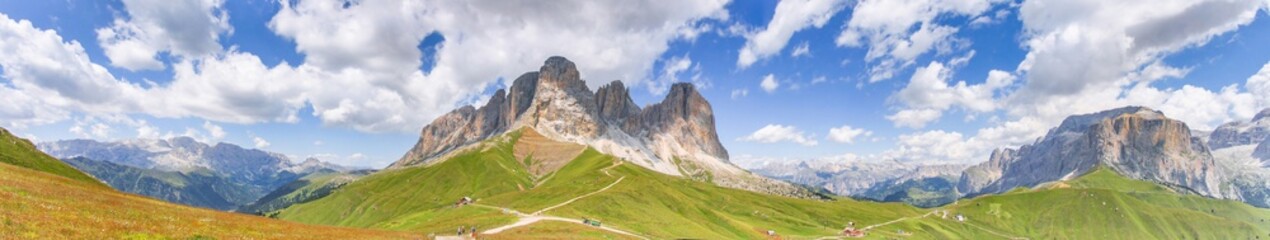 Italy beauty, Dolomites, massif Sella and Sassolungo