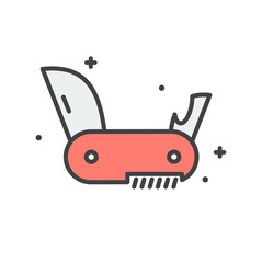 Camping knife line icon for graphic and web design, Modern simple vector sign. Internet concept. Trendy symbol for website design web button or mobile app.