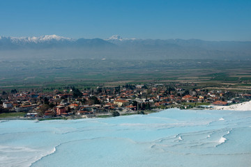 world locations,Asia,Europe,turkey, aegean, pamukkale, hot spring, pool, town