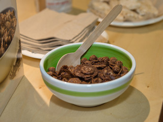 Breakfast Crunchy Snacks: Brown Chocolate Balls inside a Cup