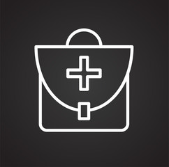 First aid kit line icon for graphic and web design, Modern simple vector sign. Internet concept. Trendy symbol for website design web button or mobile app.