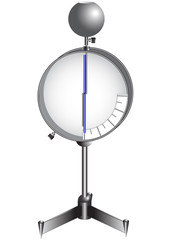 The physical device is an electrometer, the use of an electrometer in physics lessons to demonstrate experiments and measure electrical potential.
