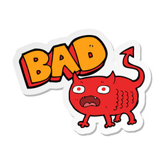 sticker of a cartoon bad imp