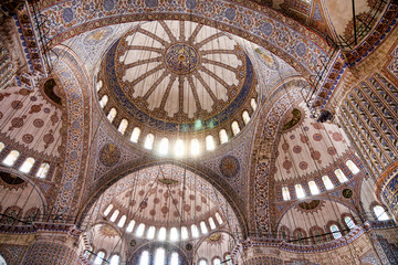 Fototapeta na wymiar world locations,Asia,Europe,turkey,marmara,istanbul,Sultanahmet mosque,blue mosque,interior