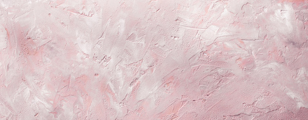 Rose stone background, plaster, tinted, long banner - obrazy, fototapety, plakaty