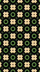 Ornate geometric pattern and abstract colored background