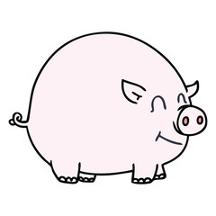 quirky hand drawn cartoon pig