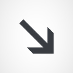 Diagonal Right Arrow Pointing Down, arrow icon