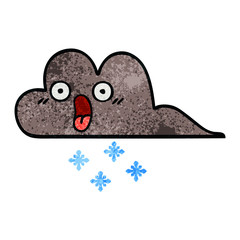 retro grunge texture cartoon storm snow cloud