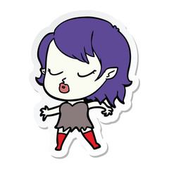 sticker of a cute cartoon vampire girl