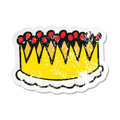 retro distressed sticker of a cartoon crown