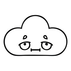 line drawing cartoon storm cloud