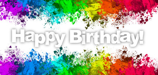 Paint Splatter - Happy Birthday