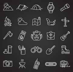 Camping line icons set for graphic and web design, Modern simple vector sign. Internet concept. Trendy symbol for website design web button or mobile app.