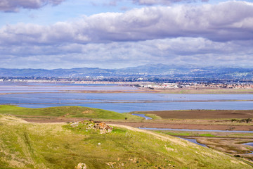 Views towards San Francisco bay from Coyote Hills Regional Park, Fremont, California