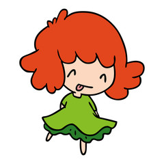 cartoon of a cute kawaii girl