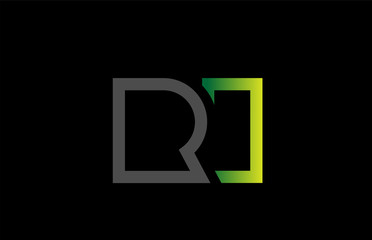 green black grey alphabet letter logo combination design
