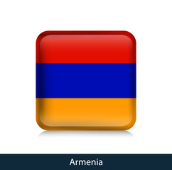 Flag of Armenia - Square glossy badge