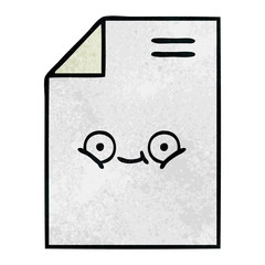 retro grunge texture cartoon sheet of paper