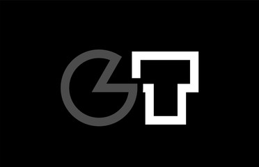 white black grey alphabet letter logo combination design