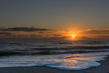 sunrise sunset over the sea