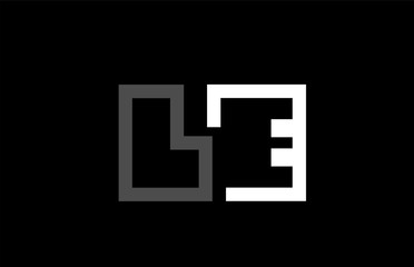 white black grey alphabet letter logo combination design