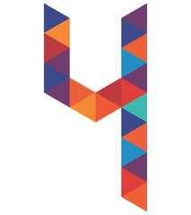 Number 4 - Logo Design, Multicolored Number 4 Icon design