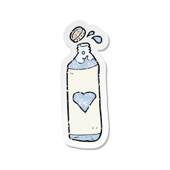 retro distressed sticker of a cartoon water bottle