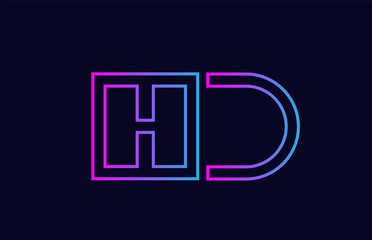 blue pink alphabet letter logo combination design