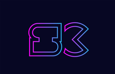 blue pink alphabet letter logo combination design