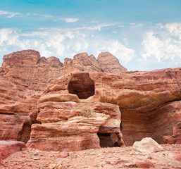 Colorful  rocks in Petra mountains