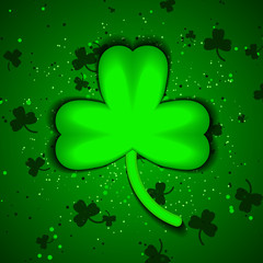 St.Patrick 's Day. Celebration. Magic Sparks of Green. Clover Light and Shadow.