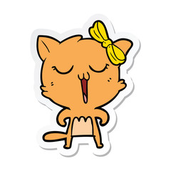 sticker of a cartoon cat