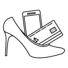 smartphone with heel shoe ecommerce