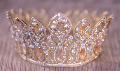 Close-Up Of Tiara On The Table, selective focus