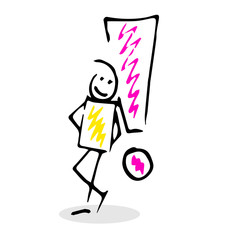 Fototapeta premium Free hand vector drawing of an exclamation mark.