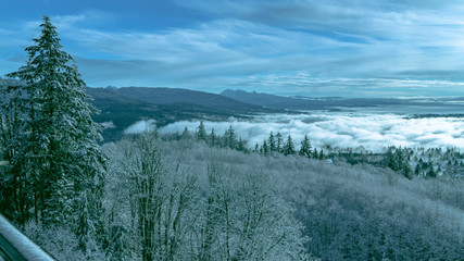 Inversion Over Fraser Valley - From Burnaby Mountain, Winter