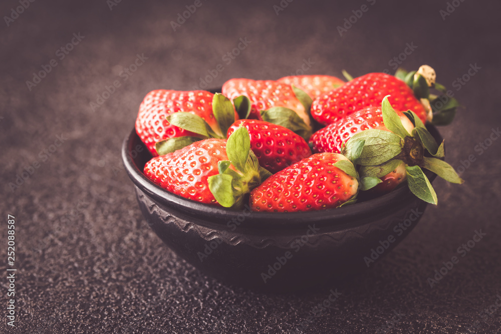 Poster bowl of fresh strawberries