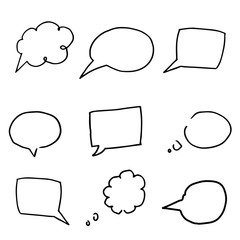 Free hand vector drawing of speech bubbles.