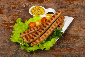 Grilled pork sausages