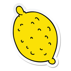 sticker of a quirky hand drawn cartoon lemon
