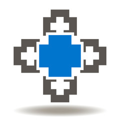 Health cross icon vector. Medical crosses symbol. Pharmacy logo. Drugstore sign.