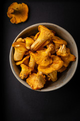 Chanterelles mushrooms above