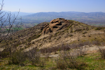 Scenic landscape with settlements, Armenia-Georgia border