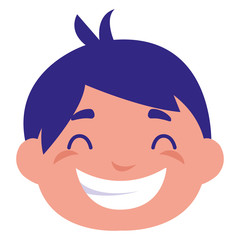 cute little boy head character